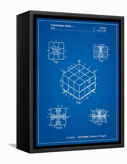 Rubik's Cube Patent-Cole Borders-Framed Stretched Canvas