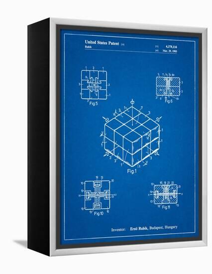 Rubik's Cube Patent-Cole Borders-Framed Stretched Canvas