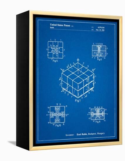 Rubik's Cube Patent-Cole Borders-Framed Stretched Canvas