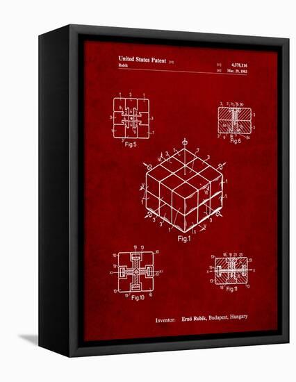 Rubik's Cube Patent-Cole Borders-Framed Stretched Canvas