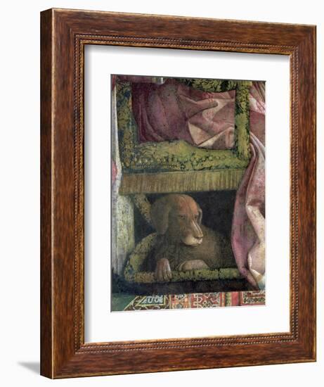 Rubino, Favourite Dog of Marchese Ludovico Gonzaga III of Mantua, Camera Picta, 1465-74-Andrea Mantegna-Framed Giclee Print