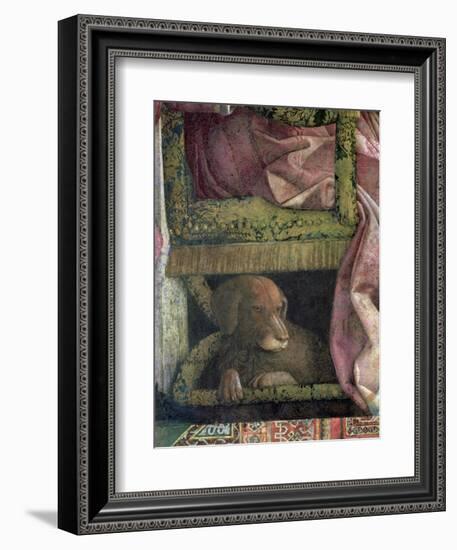 Rubino, Favourite Dog of Marchese Ludovico Gonzaga III of Mantua, Camera Picta, 1465-74-Andrea Mantegna-Framed Giclee Print