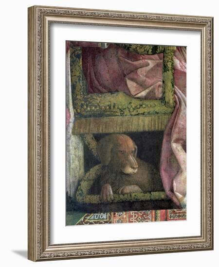 Rubino, Favourite Dog of Marchese Ludovico Gonzaga III of Mantua, Camera Picta, 1465-74-Andrea Mantegna-Framed Giclee Print