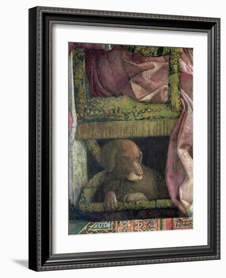 Rubino, Favourite Dog of Marchese Ludovico Gonzaga III of Mantua, Camera Picta, 1465-74-Andrea Mantegna-Framed Giclee Print