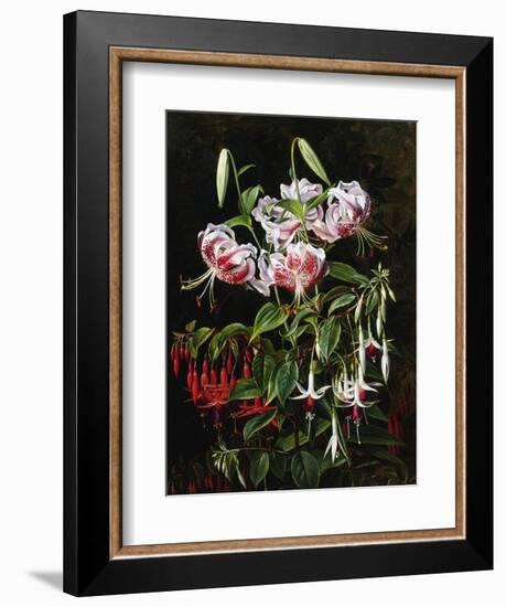 Rubrum Lilies and Fucshias-Johan Laurentz Jensen-Framed Giclee Print