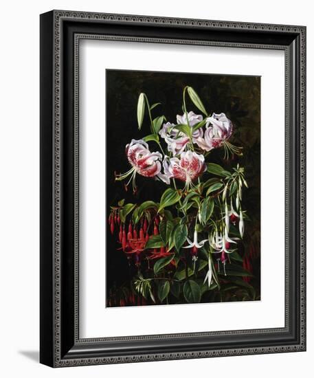 Rubrum Lilies and Fucshias-Johan Laurentz Jensen-Framed Giclee Print