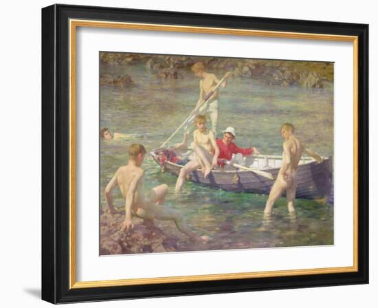 Ruby, Gold and Malachite, 1902-Henry Scott Tuke-Framed Giclee Print