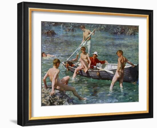 Ruby, Gold and Malachite, 1902-Henry Scott Tuke-Framed Giclee Print