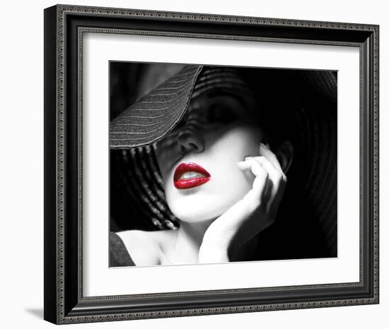 Ruby Lips II-null-Framed Art Print