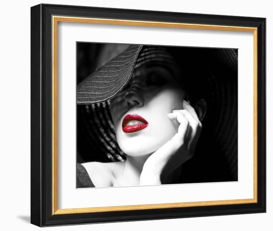 Ruby Lips II-null-Framed Art Print