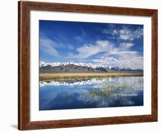 Ruby Mountains and Slough along Franklin Lake, UX Ranch, Great Basin, Nevada, USA-Scott T. Smith-Framed Photographic Print