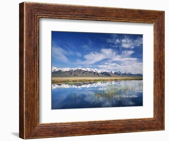 Ruby Mountains and Slough along Franklin Lake, UX Ranch, Great Basin, Nevada, USA-Scott T. Smith-Framed Photographic Print