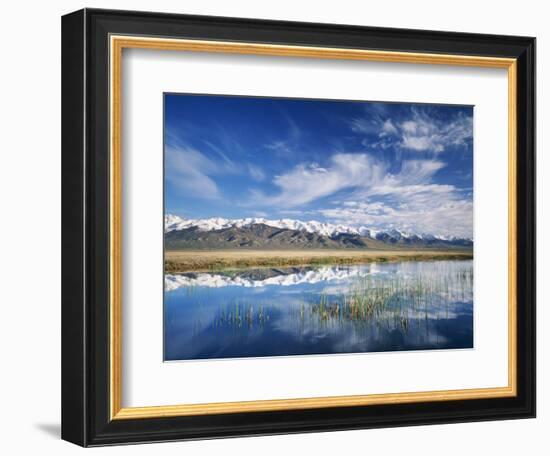 Ruby Mountains and Slough along Franklin Lake, UX Ranch, Great Basin, Nevada, USA-Scott T. Smith-Framed Photographic Print