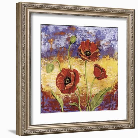 Ruby Red Poppies-Tina Chaden-Framed Art Print