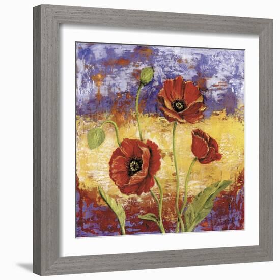 Ruby Red Poppies-Tina Chaden-Framed Art Print