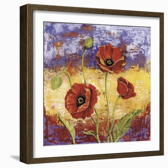 Ruby Red Poppies-Tina Chaden-Framed Art Print