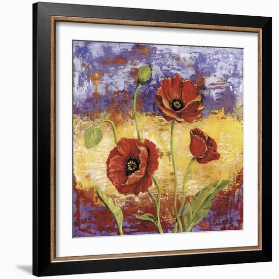 Ruby Red Poppies-Tina Chaden-Framed Art Print