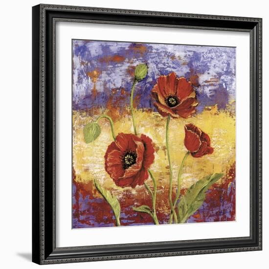 Ruby Red Poppies-Tina Chaden-Framed Art Print