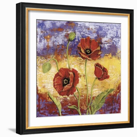 Ruby Red Poppies-Tina Chaden-Framed Art Print