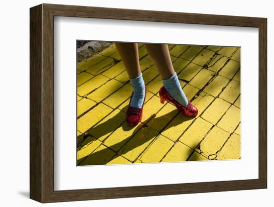 Ruby slippers worn by Dorothy Gale, Wizard of Oz Park, Beech Mountain, Yellow Brick Road, North...-Panoramic Images-Framed Photographic Print