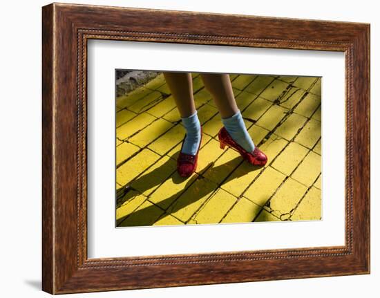 Ruby slippers worn by Dorothy Gale, Wizard of Oz Park, Beech Mountain, Yellow Brick Road, North...-Panoramic Images-Framed Photographic Print