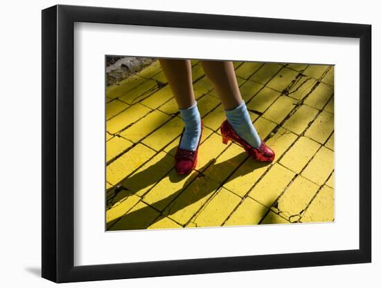 Ruby slippers worn by Dorothy Gale, Wizard of Oz Park, Beech Mountain, Yellow Brick Road, North...-Panoramic Images-Framed Photographic Print