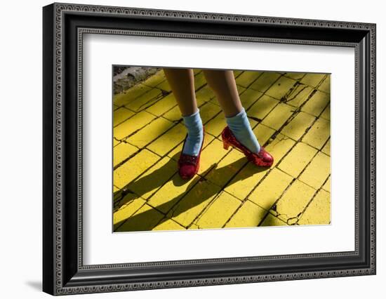 Ruby slippers worn by Dorothy Gale, Wizard of Oz Park, Beech Mountain, Yellow Brick Road, North...-Panoramic Images-Framed Photographic Print