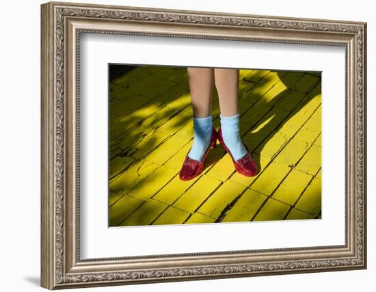 Ruby slippers worn by Dorothy Gale, Wizard of Oz Park, Beech Mountain, Yellow Brick Road, North...-Panoramic Images-Framed Photographic Print