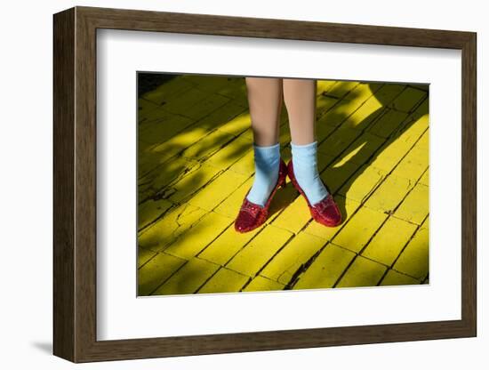 Ruby slippers worn by Dorothy Gale, Wizard of Oz Park, Beech Mountain, Yellow Brick Road, North...-Panoramic Images-Framed Photographic Print