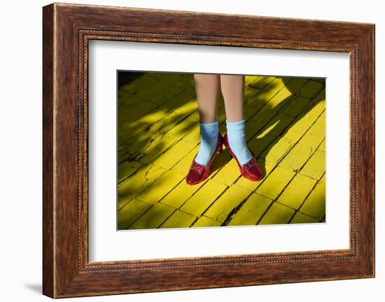 Ruby slippers worn by Dorothy Gale, Wizard of Oz Park, Beech Mountain, Yellow Brick Road, North...-Panoramic Images-Framed Photographic Print