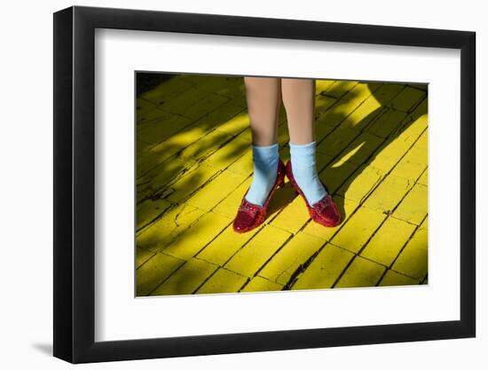 Ruby slippers worn by Dorothy Gale, Wizard of Oz Park, Beech Mountain, Yellow Brick Road, North...-Panoramic Images-Framed Photographic Print