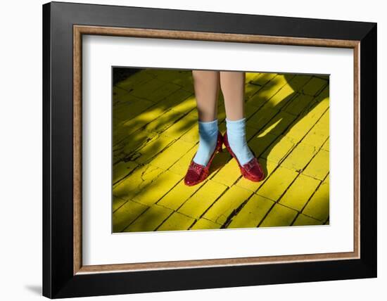 Ruby slippers worn by Dorothy Gale, Wizard of Oz Park, Beech Mountain, Yellow Brick Road, North...-Panoramic Images-Framed Photographic Print