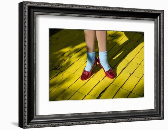 Ruby slippers worn by Dorothy Gale, Wizard of Oz Park, Beech Mountain, Yellow Brick Road, North...-Panoramic Images-Framed Photographic Print