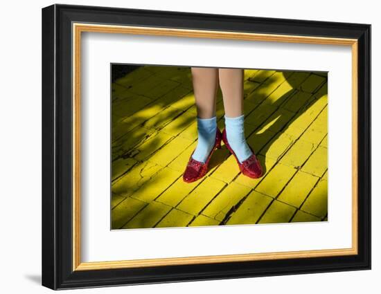 Ruby slippers worn by Dorothy Gale, Wizard of Oz Park, Beech Mountain, Yellow Brick Road, North...-Panoramic Images-Framed Photographic Print