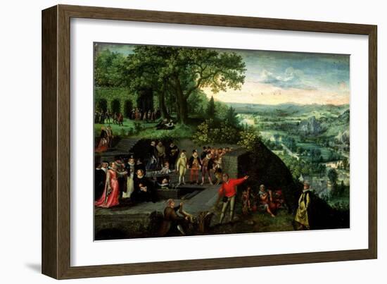 Rudolf II (1552-1612) and the Drunkard, 1593-Lucas van Valckenborch-Framed Giclee Print