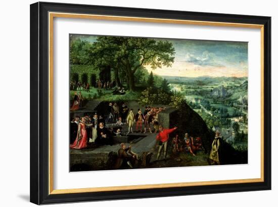 Rudolf II (1552-1612) and the Drunkard, 1593-Lucas van Valckenborch-Framed Giclee Print