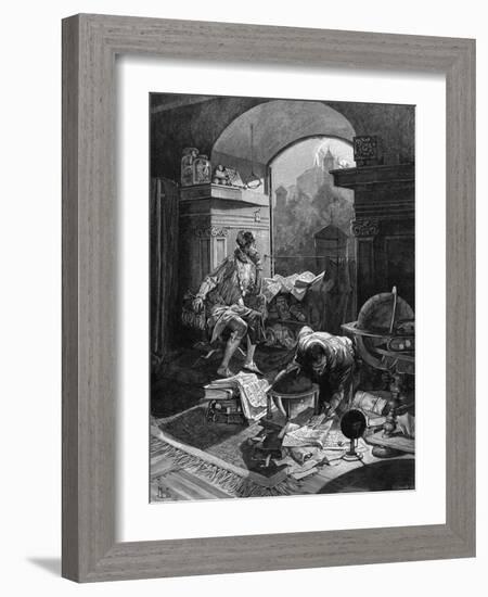 Rudolf II and Astrologer-Alphonse Mucha-Framed Art Print