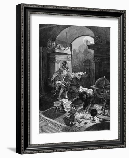 Rudolf II and Astrologer-Alphonse Mucha-Framed Art Print