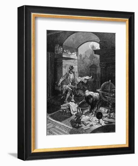 Rudolf II and Astrologer-Alphonse Mucha-Framed Art Print