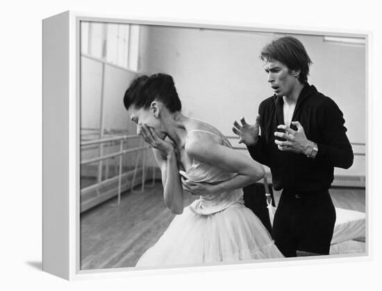 Rudolf Khametovich Nureyev and Margot Fonteyn Rehearsing Marguerite and Armand, England-Anthony Crickmay-Framed Premier Image Canvas