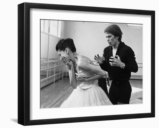 Rudolf Khametovich Nureyev and Margot Fonteyn Rehearsing Marguerite and Armand, England-Anthony Crickmay-Framed Premium Photographic Print