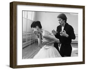 Rudolf Khametovich Nureyev and Margot Fonteyn Rehearsing Marguerite and Armand, England-Anthony Crickmay-Framed Photographic Print