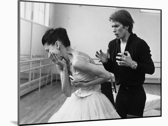 Rudolf Khametovich Nureyev and Margot Fonteyn Rehearsing Marguerite and Armand, England-Anthony Crickmay-Mounted Photographic Print