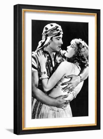 Rudolf Valentino as Ahmed and Vilma Banky as Yasmin in 'son of the Sheik' 1926, C.1930 (B/W Photo)-American Photographer-Framed Giclee Print