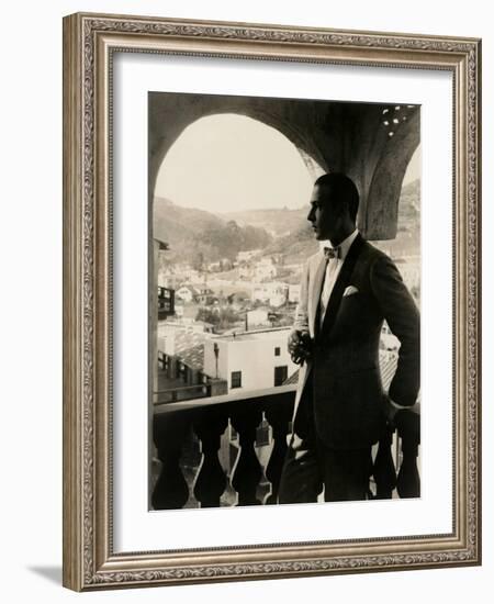 Rudolph Valentino, portrait ca. 1920s.-null-Framed Art Print