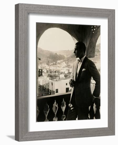 Rudolph Valentino, portrait ca. 1920s.-null-Framed Art Print