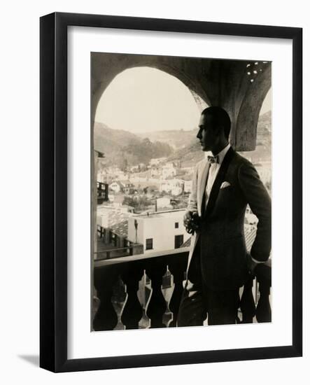 Rudolph Valentino, portrait ca. 1920s.-null-Framed Art Print