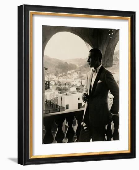 Rudolph Valentino, portrait ca. 1920s.-null-Framed Art Print