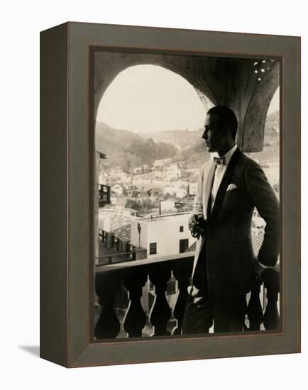 Rudolph Valentino, portrait ca. 1920s.-null-Framed Stretched Canvas