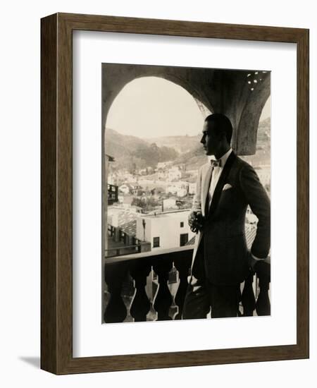 Rudolph Valentino, portrait ca. 1920s.-null-Framed Premium Giclee Print